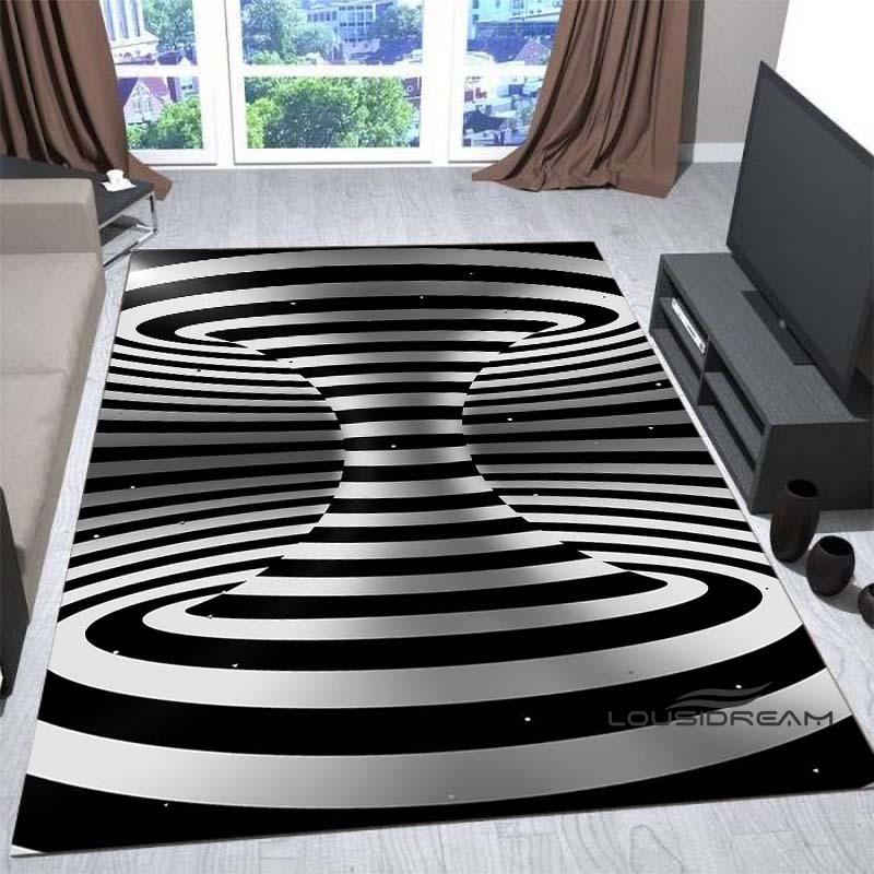 New3D Vortex Illusion Rug for Living Room, Home Decor, Sofa Table Large Area Rugs, Bedside Foot Mat Bedroom, Non-Slip Doormat