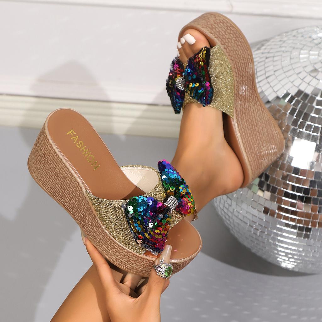 Dámské sandály Letní plážové boty na platformě Dámské ležérní sandály na klínku Módní pantofle na vysokém podpatku Dámské pantofle Zapatos De Mujer