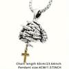 Vintage Art Fashion Prayer Two Handed Cross Men's Pendant Necklace Charming Jewelry Suitable for Men's Daily Wear