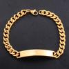 22cm Edelstahl Leeres Etikett Armband für Männer Frauen Punk Junge Gebogener Balken Anhänger Armreif Hand Kubanische Kette Armband Metall Schmuck