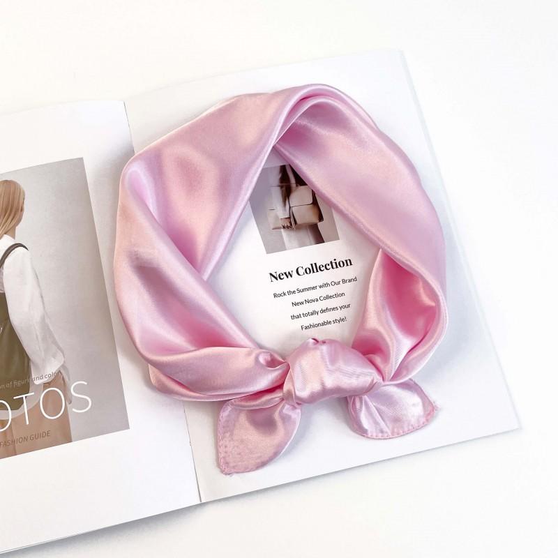 Pañuelo Cuadrado de Satén de Color Sólido de 60 cm para Mujer Ligero Elegante Chal Envolvente para el Cuello Accesorio Elegante Moda