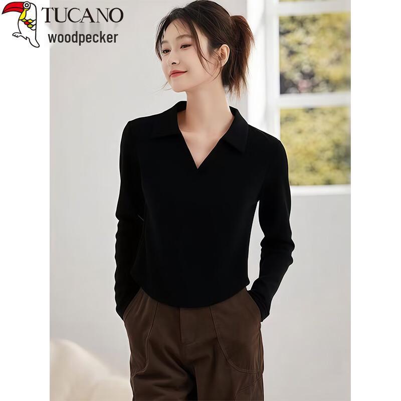 Woodpecker Women s Pure Cotton Polo Neck Long Sleeve Top M
