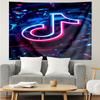 Neon Tiktok Logo Art Tapestry Hanging for Bedroom,Livingroom, Playroom,Decor Art Room Wall Tapestry Holiday and Birthday Gifts