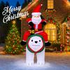 5.91FT Inflatable Toy Santa Claus Ride Polar Bear Xmas Yard Lawn Party Decoration with LED Lit Christmas Home Supplies Ornaments