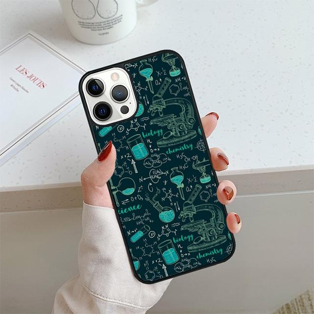 Vintage Seamless Chemistry Laboratory Phone Case For iPhone 17 Air 13 12 Cover For Apple 14 15 16 Pro Max Plus SE