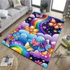 Customizable3D Luxury Dream Butterfly Flower Non-Slip Carpet for Home Living Room Bedroom Sofa Washable Kid Play Area Rug Decor
