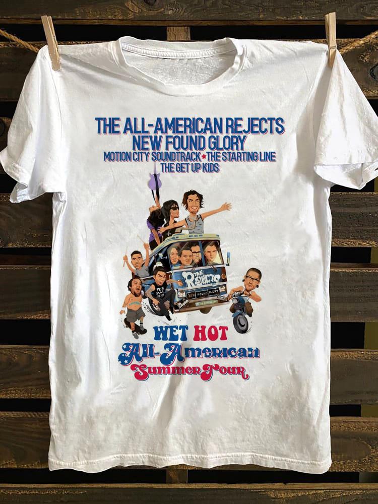 The All-American Rejects Tour Dates Shirt White Unisex S-5XL GC4200 Unisex T-Shirt L