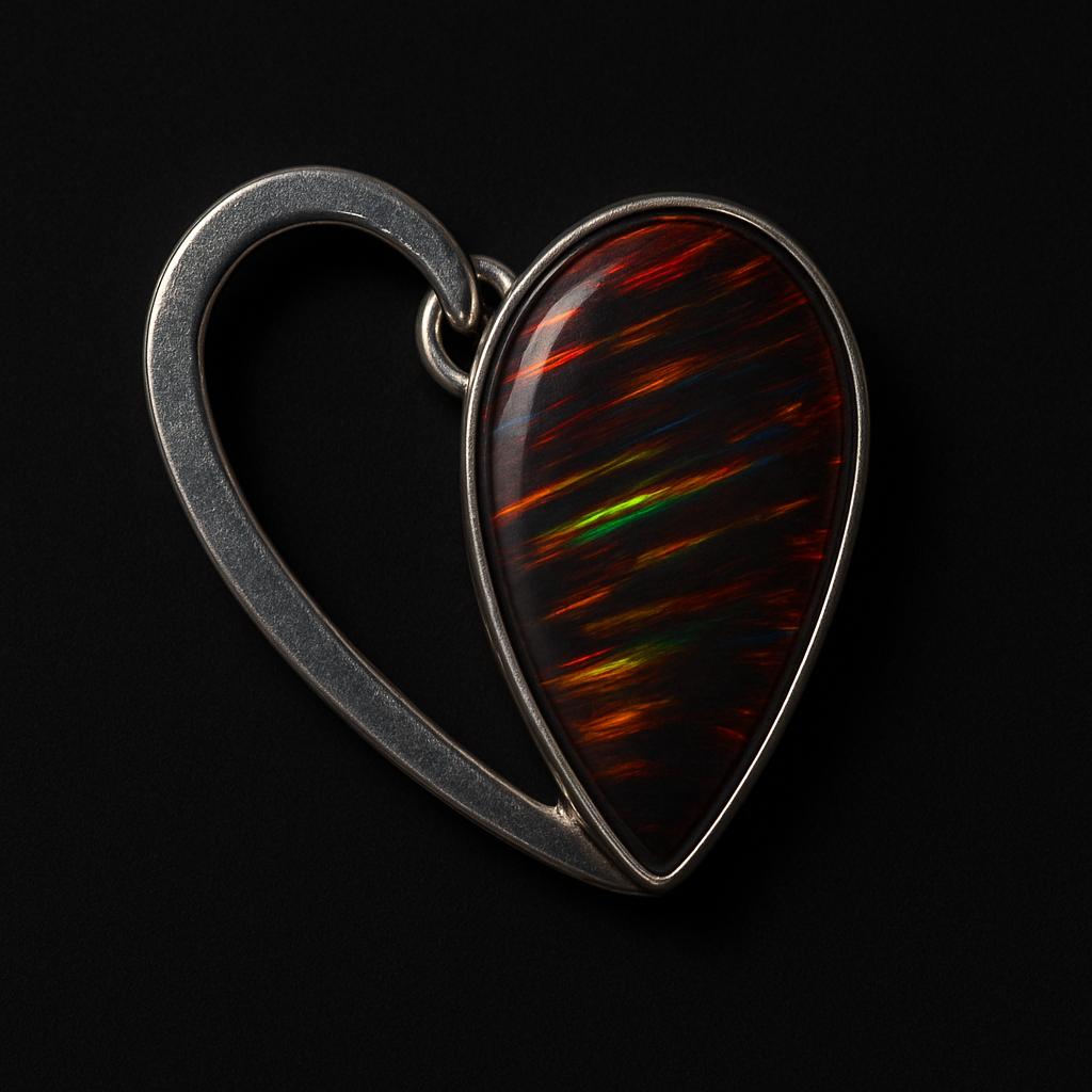 Natural Opal Pendant 24 ct Multicolor Pear Cut 925 Sterling Silver October Birthday Birthstone