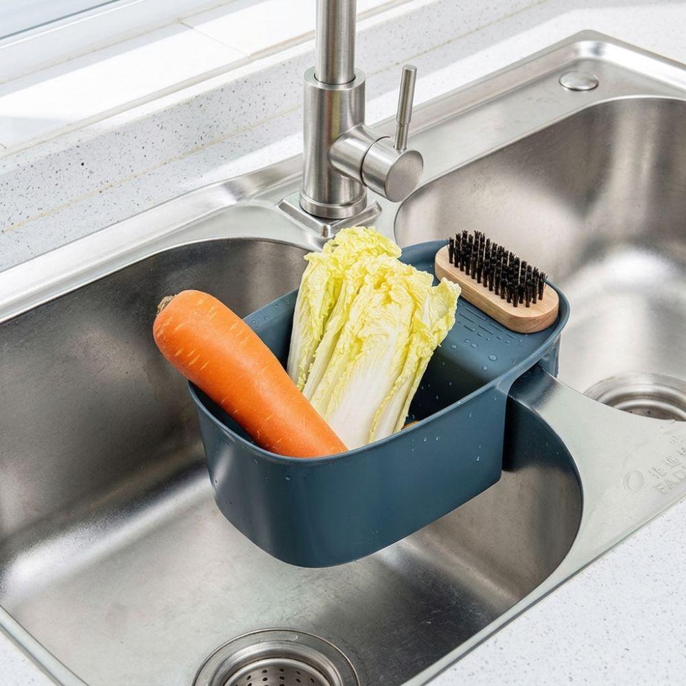 Hanging Hook Sink Drain Basket Saddle Shape Food Strainer Basket Drain Shelf Basket Kitchen