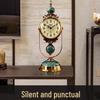 Grand Style European Retro Table Clock - 2026 New American-Style Desktop Pendulum Clock for Living Rooms