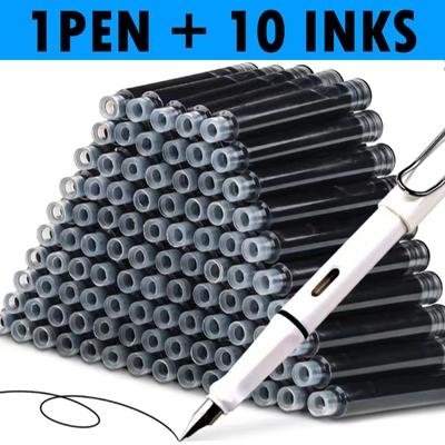 11PCS Fountain Pen Set Replaceable Calligraphy Multifunction Pens For Writing 0.5mm Supply Stationery Office School Supplies