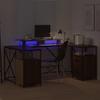 Desk with Shelf Brown Oak Effect 182 x 101 x 87.5 cm