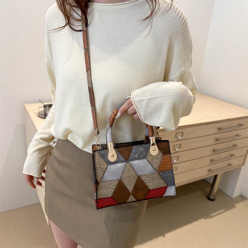 Trendy Street Style Pu Leather Handbag Large Capacity Square Crossbody Bag