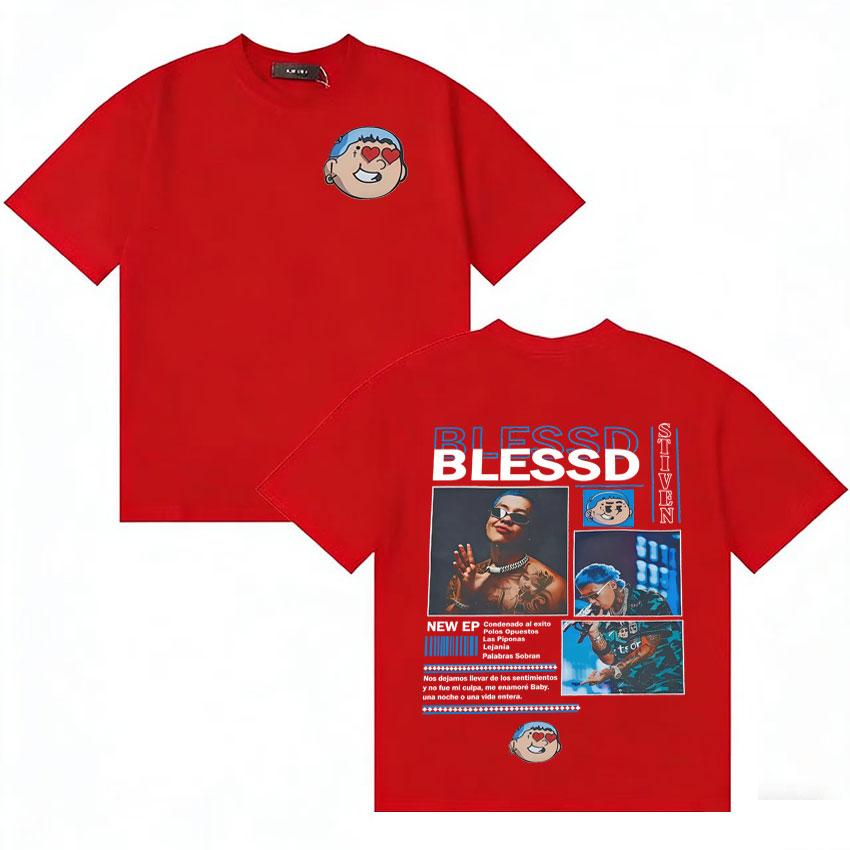 Rapper Blessd Sisabe Album Tour 2025 T Shirts Unisexs Women Hip Hop T Shirt Summer ONeck Oversized Tee Shirt Streetwear Teenagers