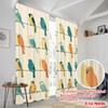2Pcs,2D Plane Printing Curtains&Window Treatment Colorful Birds On Branches Polyester (Without Rod) Outdoor Decorations Ldeal