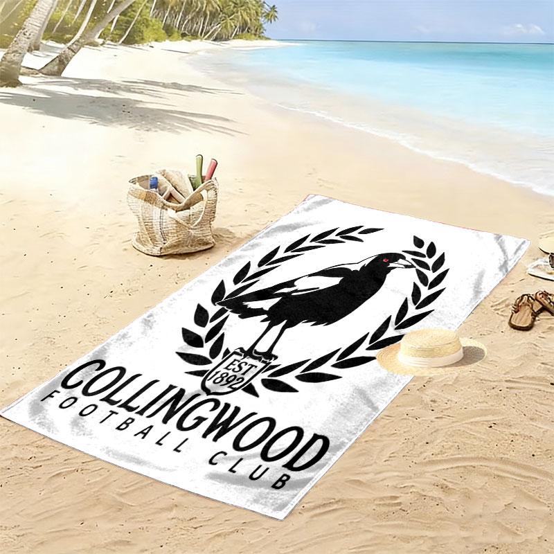 Collingwood Warriors Print Beach Towel, Large Soft Quick Dry Towel for Beach Camping Swimming