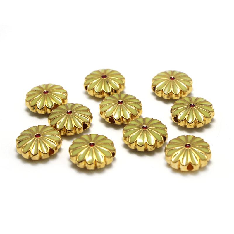 10pcs Copper Metal Drop Oil Flower Spacer Beads Charm for Jewelry Making Beads Accessories fit Earrings Bracelet DIY Accessories