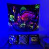 Fluorescent Tapestry Halloween Decoration Mushroom Tarot Luminous Hanging Cloth Room Luminous Tapestry Wall Cloth