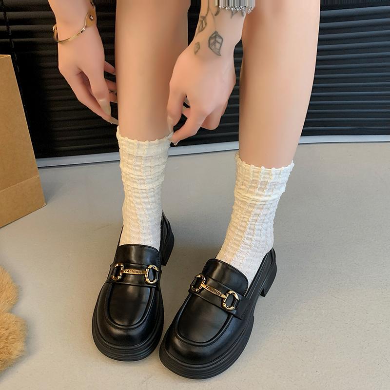 Fashion 2025 New Casual Comfortable Flats Loafers Shoes for Women Leather Thick Sole Shoes Round Toe Vintage Daily Office Shoes