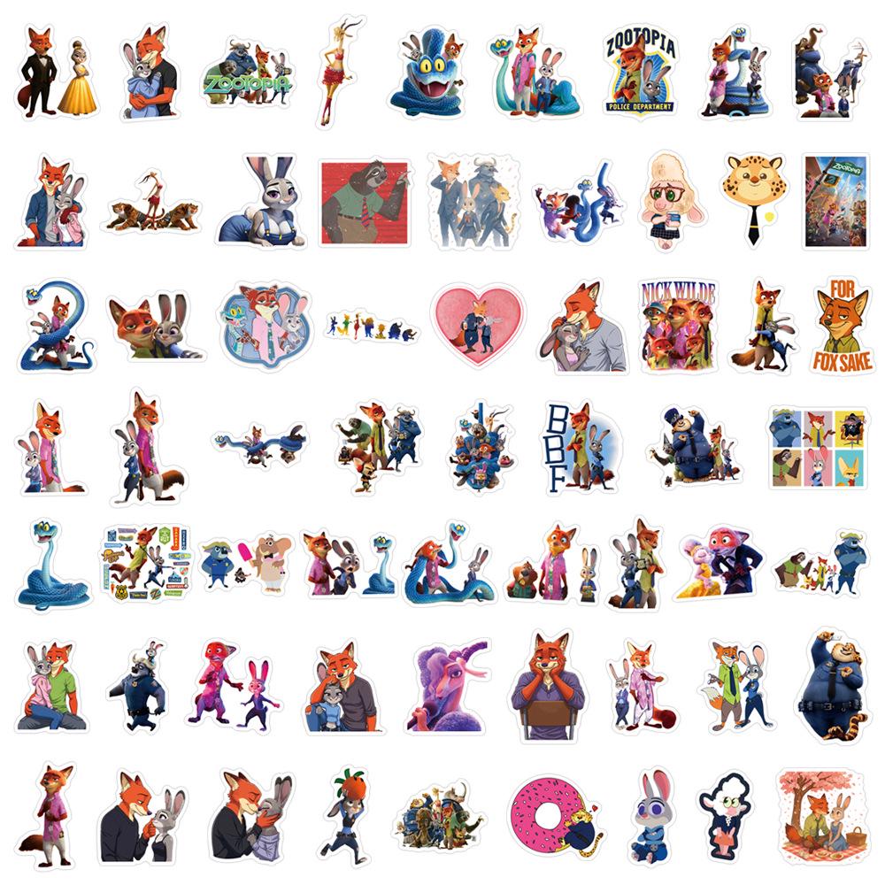 Zootopia 2 Cartoon Graffiti Stickers - 60-120 Sheets for Notebook Decoration & Personalization