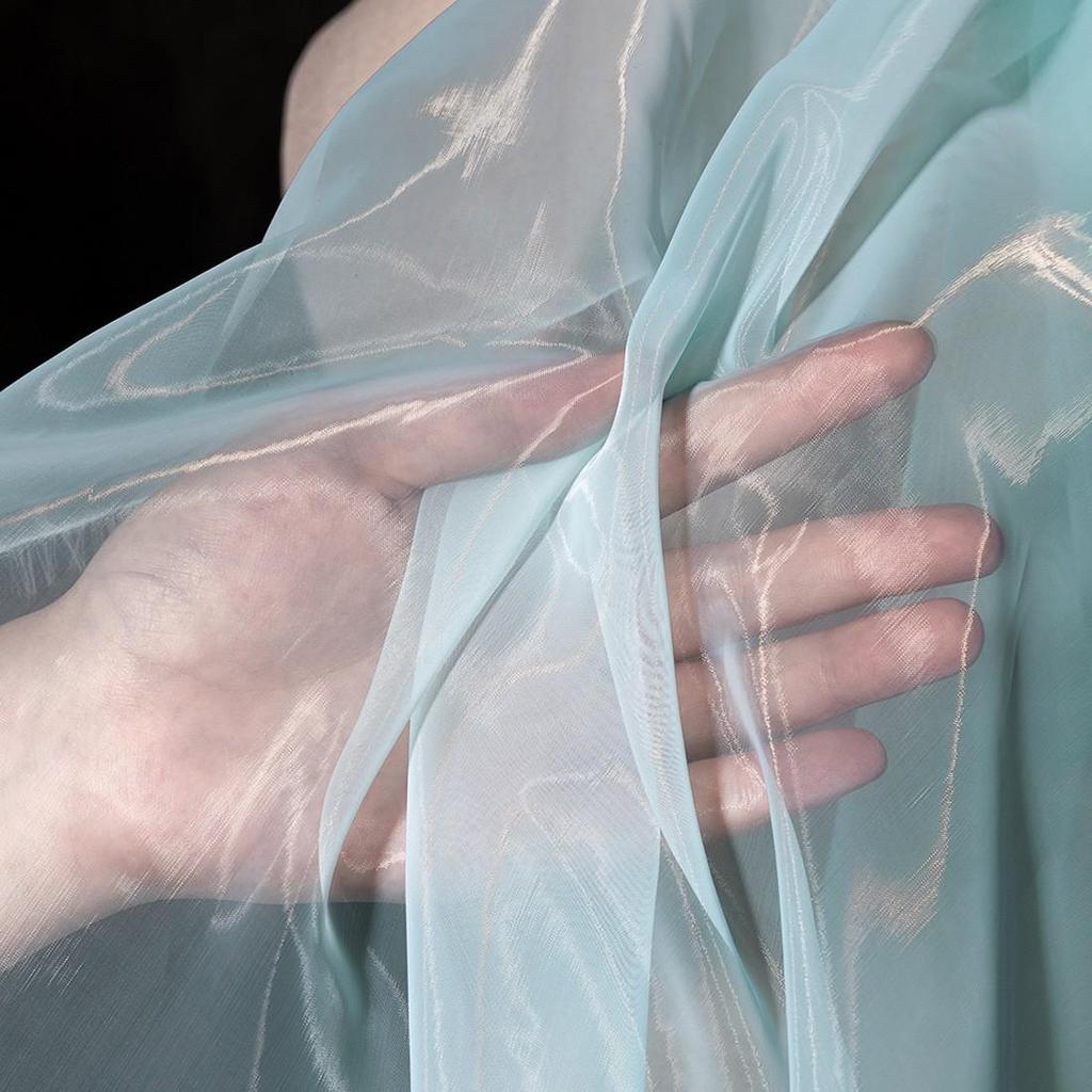 RPET Högdensitet Flytande Organzatyg för Formella Klänningar, Brudklänningar och Hemtextilier