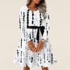 Women's Casual Fashion Long Sleeve  Vintage Long Dresses