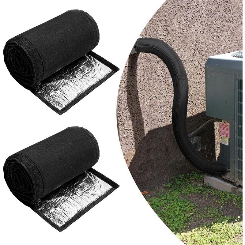 A60zfor Outdoor 2 Pack HVAC Copper Pipe Insulation Covers 3 Layers 72X10.2" Oxford AC Pipe Insulation For Outsidemay