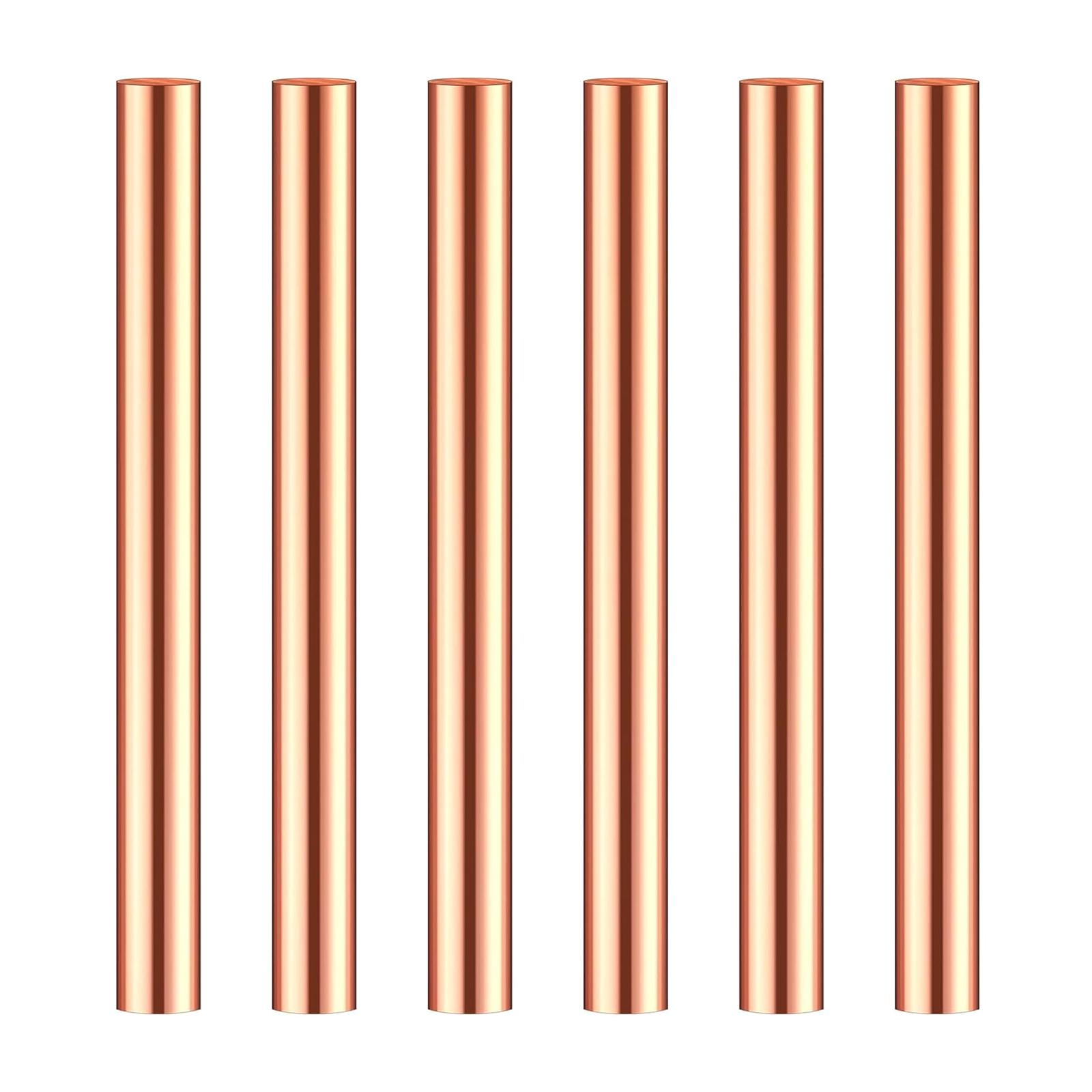 

6 шт. медный круглый стержень 3,94 дюйма длина 0,39 дюйма диаметр голый сплошной металлический стержень медный стержень для работы по металлу