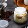 Hoolerry 10 Pcs Yogurt Jar Lids Set 2.64 Inch Clear Plastic Food Storage Replacement Lids Covers Compatible with Oui Yogurt Jars for Coffee Cookie