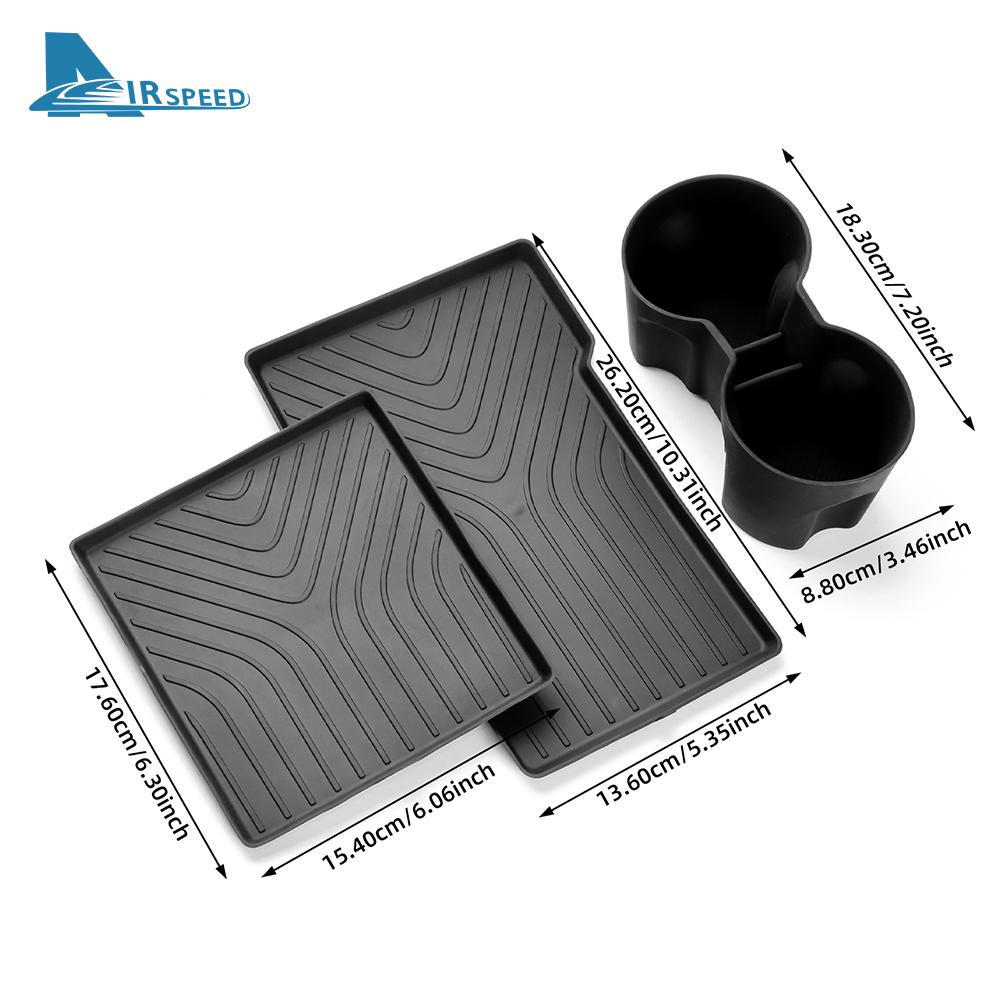 Car Armrest Storage Box For Tesla Model Y Juniper 2025 Model 3 Highland 2025-UP ABS Center Console Organizer Tray Accessories