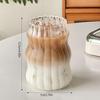 2 Pcs Ribbed Glass Cups, 18 Oz Vintage Drinking Glassware with Wave Shape Design, Bubble Cups for Iced Coffee, Juice, Beverage, Milk, Cocktails,