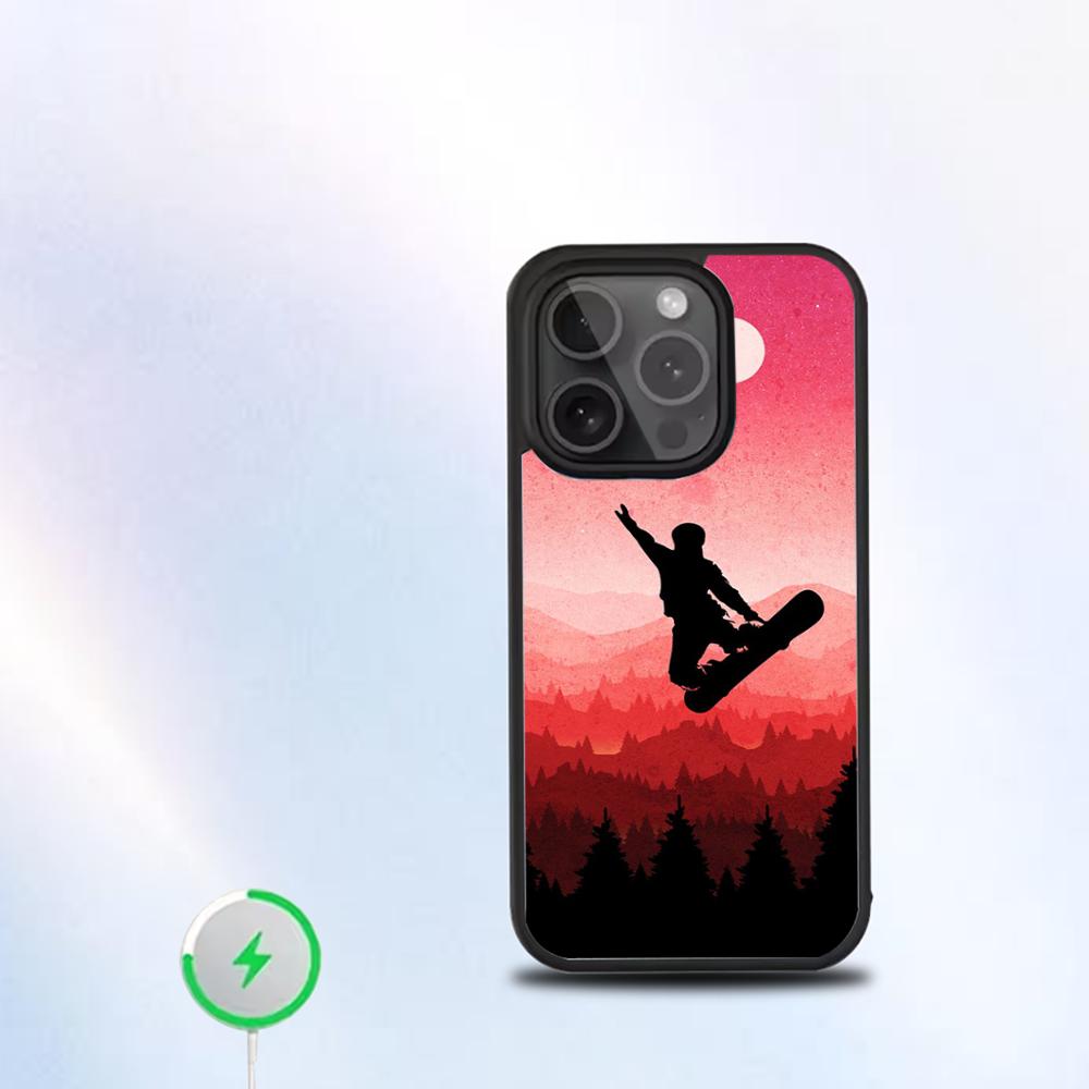 

Чохол для телефону Лижі Сніг Сноуборд Лижі Для IPhone 16 15 14 13 12 11 Pro Mini Max М який Магнітний Чохол iPhone16pro