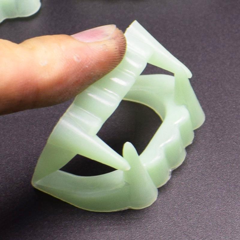 5pcs Halloween Vampire Glow Fangs Day And Night Color Luminous Fake Teeth Scary Party Cosplay Decorations For Adults