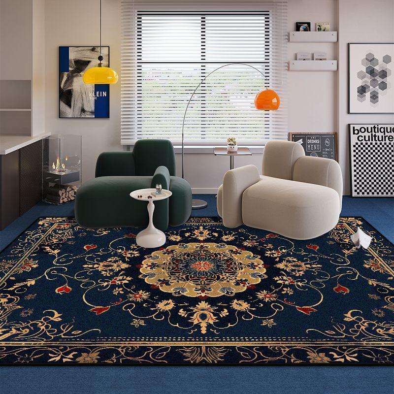 European Style Floral Design Living Room Rugs Room Decoration Aesthetic Cloakroom Luxury Carpet Soft Non-slip Sofa Table Mat