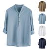Men's Spring Summer Casual Loose Color Stand Collar Cotton Men's Long Sleeve Shirts Men's Shirt