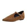 Retro suede light mouth Mary Jane shoes one-word buckle single shoes lazy shoes soft sole pointed