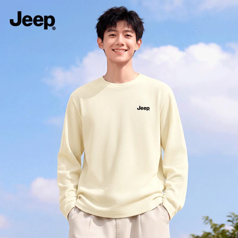 JEEP Men's Waffle Texture Long Sleeve T-Shirt