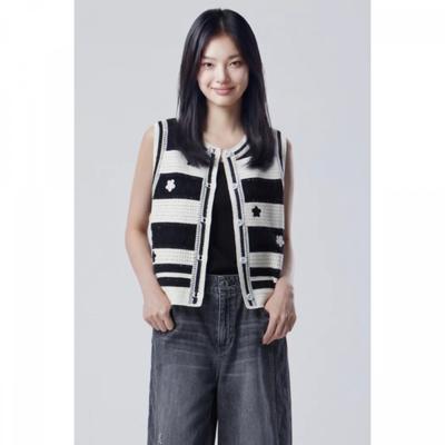 Unisex Stripe Crochet Knit Vest Bajp71631