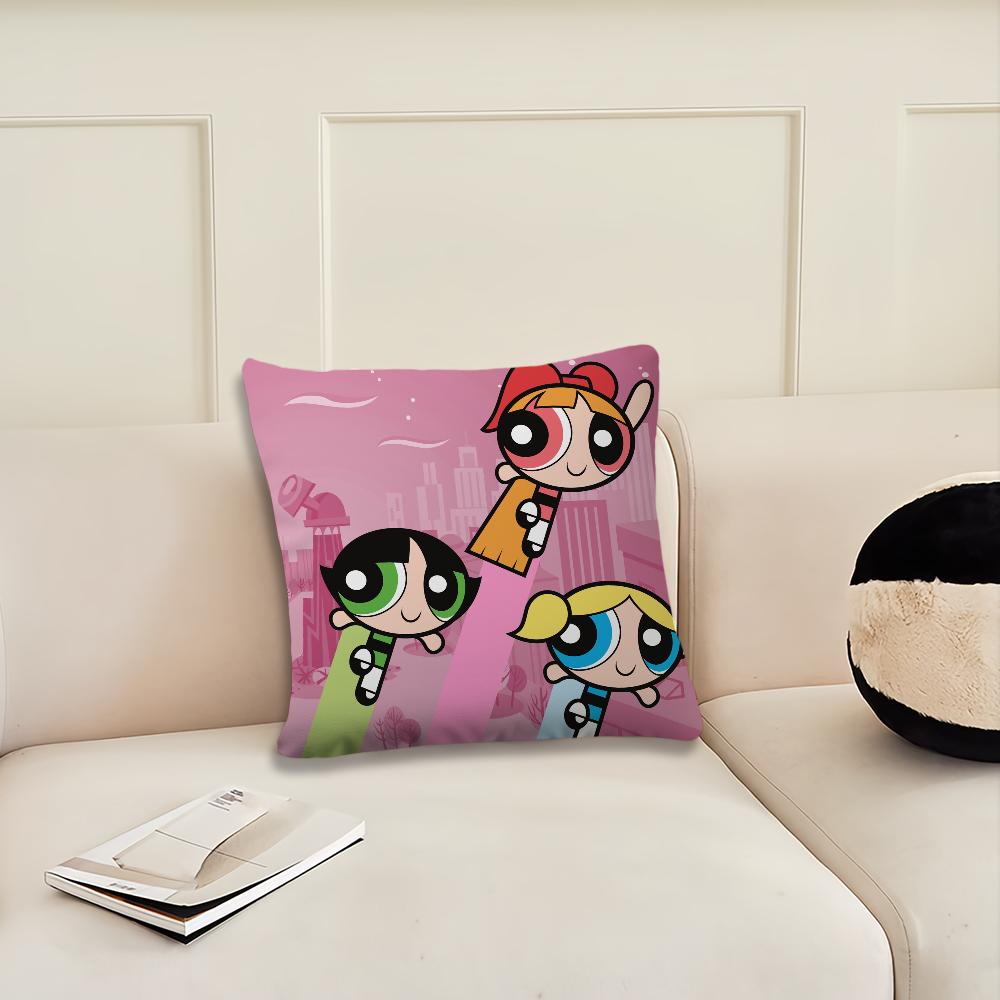 T-The Powerpuff Cartoon G-Girls Cushion Cover Cushion Room Bedroom Headboard Sofa Living Backrest Nap Time Pillow Case