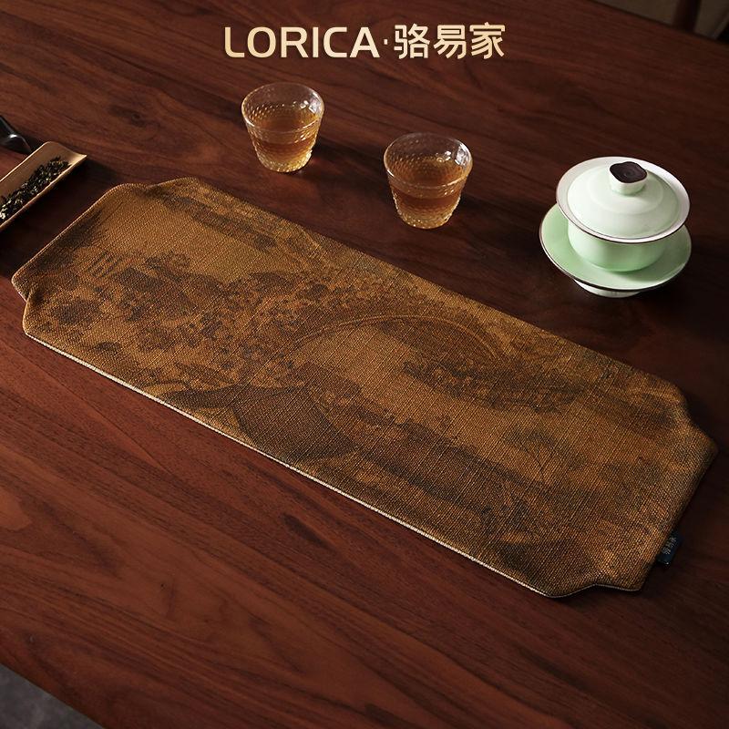 Чайный коврик Дзен, коврик для чайной чашки, чайная церемония, водонепроницаемый коврик для чайного подноса, теплоизоляционный коврик, чайный коврик в китайском стиле 20x50cm