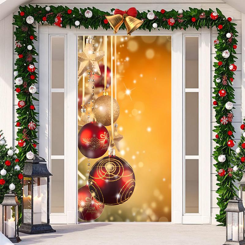 Christmas Door Tapestry: Hanging Cloth Decoration for Festivals & Parties