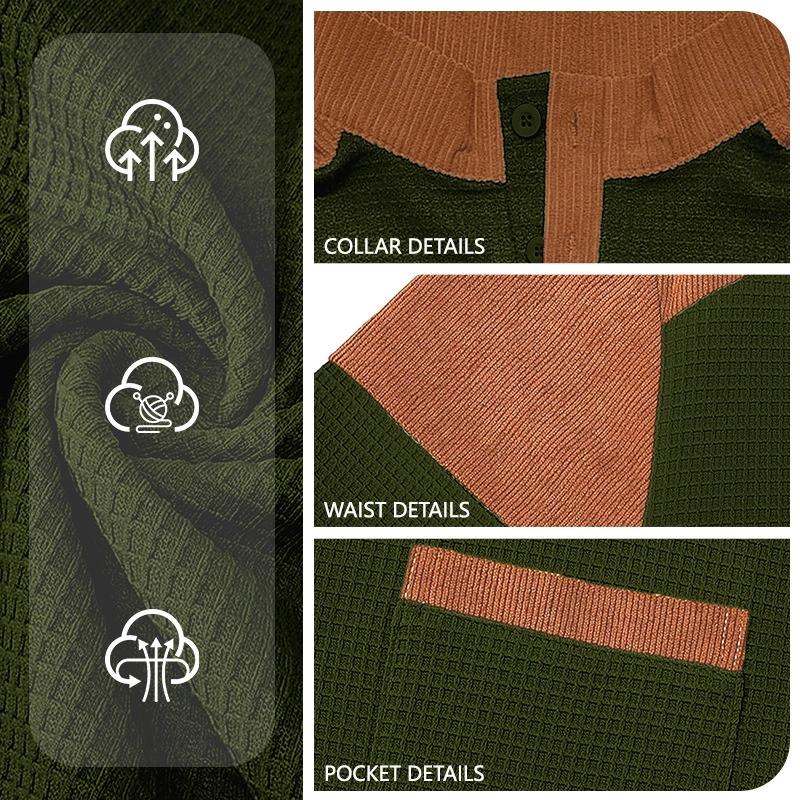Men's Casual Long Sleeve Hoodie Stand Collar Corduroy Sweatshirt Spring Autumn 2026 Fashion Urban Style Polyester Fiber