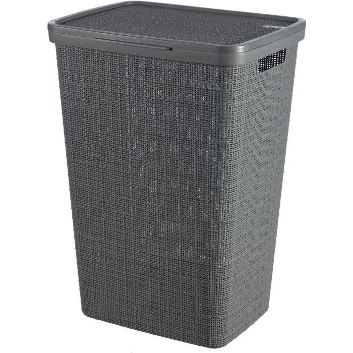 Coffre à Linge - CURVER - Jute 58L - 70% Plastique Recyclé - 34x43x60 cm - Contemporain