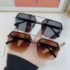 Men's Metal Sunglasses Square Half Frame Rice Nails Casual Trend Personality Retro Fashion Outdoor Sports Eyeglasses