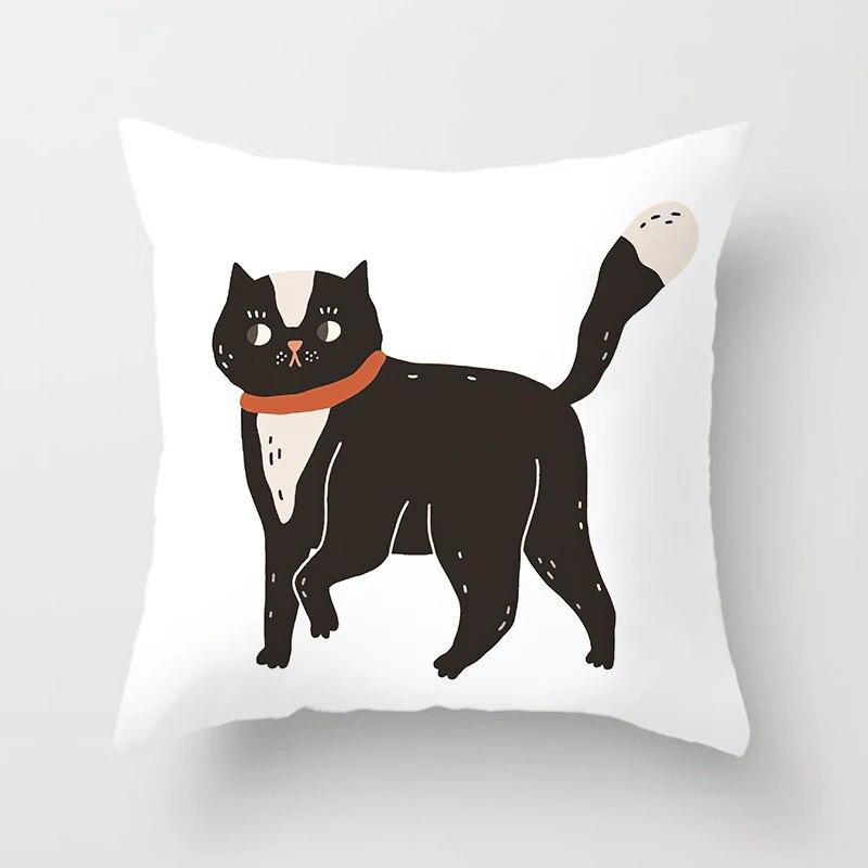 Totenkopf Katze Schwarz Heimdeko Kissenbezug Unartig Sofa Autodekoration 45x45cm Kissenbezug Quadratisch Polyester