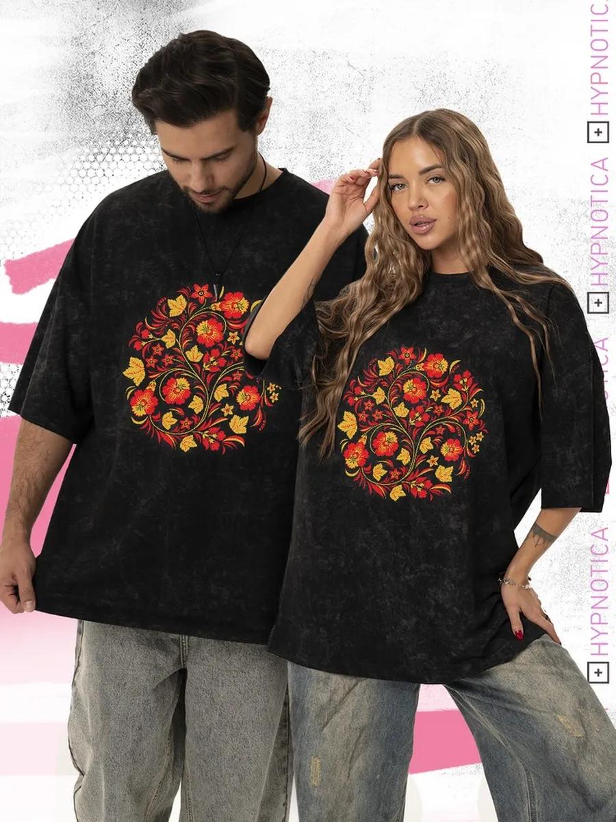 

Oversized print cotton t-shirt 4XL