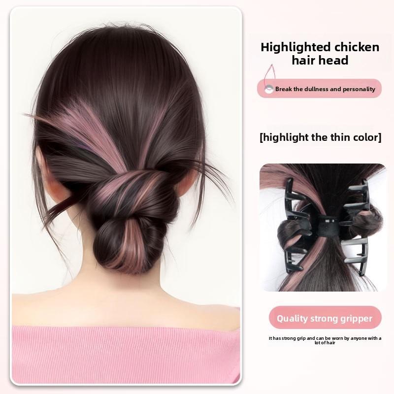 Synthetische halbe Haarspange Feder Federballkopf Fauler Fleischbällchenkopf Krabbenklemme Perücken-Accessoires Haarstyling-Werkzeuge