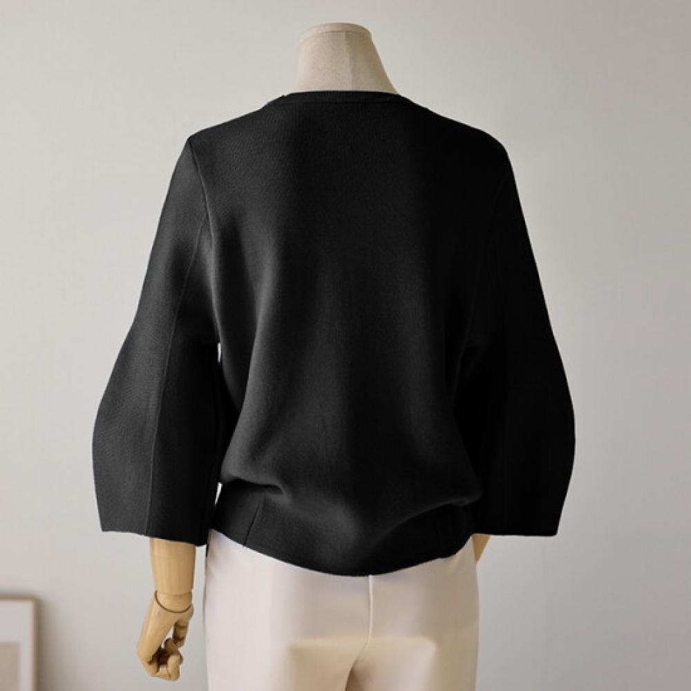 Customable Puff Sleeve Round Knit T2501kn013a