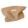 Woven Fabric Cosmetic Pouch Large Capacity Toiletry Storage Bag Canvas Clutch Bag  for Outdoor