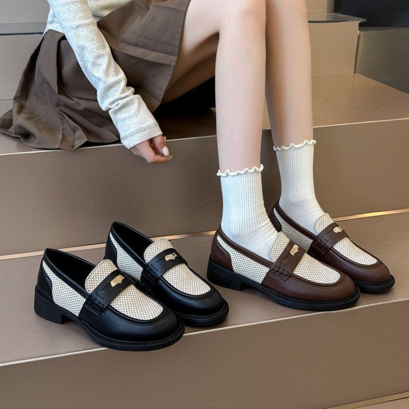 Premium Sense Comfortable Casual British Style Single Shoes Women's Spring and Summer New Retro Style Versatile Round Head Single Shoes Women